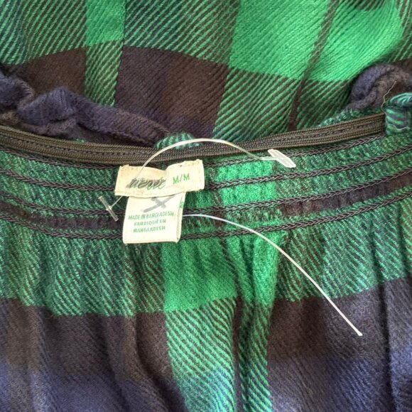Aerie Blue & Green Plaid Flannel Sleeveless Romper - Size M - NWOT - Picture 4 of 5